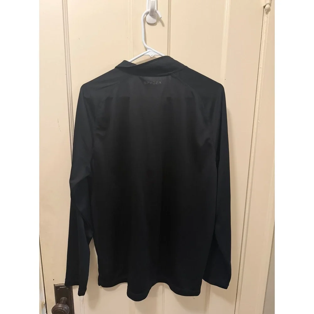 Spyder Mens Black Quarter Zip Pullover PwC Asset Wealth Management Logo Large